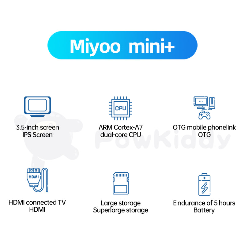 MIYOO Mini Plus Portable Retro Handheld Game Console Mini+ IPS Screen  Linux System Children's Gift