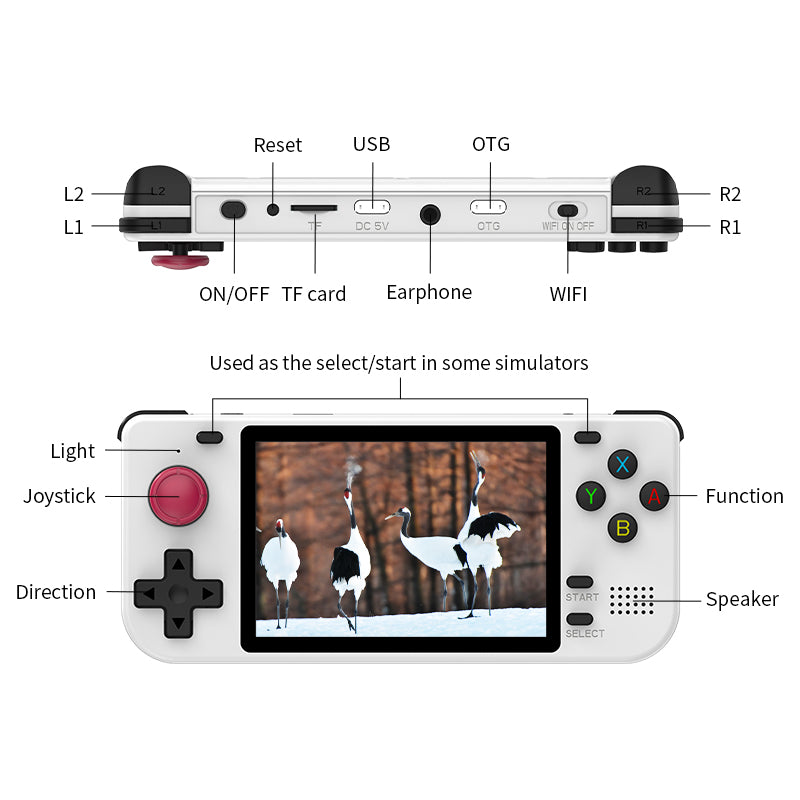POWKIDDY RGB10S 3.5-Inch IPS OGA Screen Open Source Handheld Game Console RK3326 3D Joystick Trigger Button Children's gifts