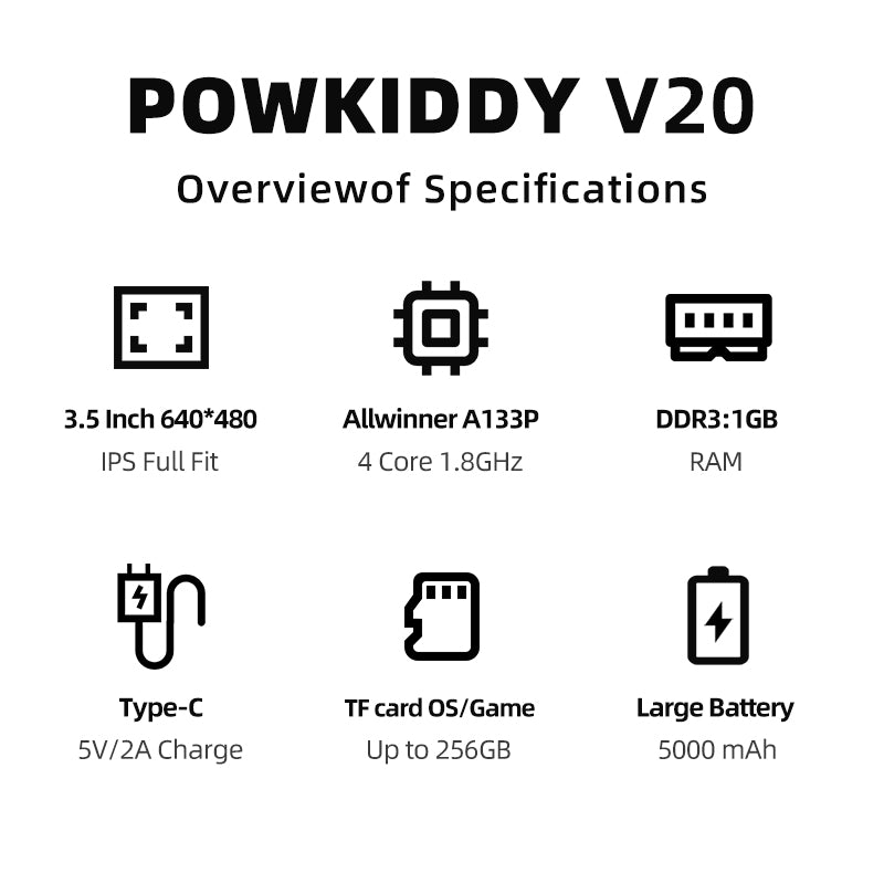 POWKIDDY V20 Handheld Game Console