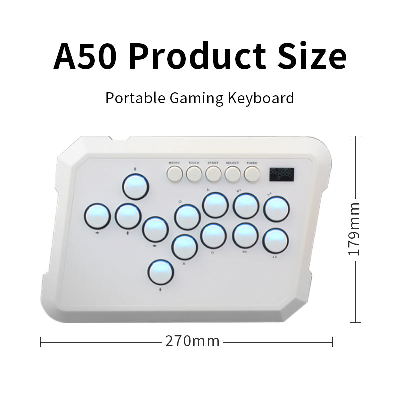 POWKIDDY A50 Hitbox Controller Button Rim leverless Joystick Arcade Stick Controller