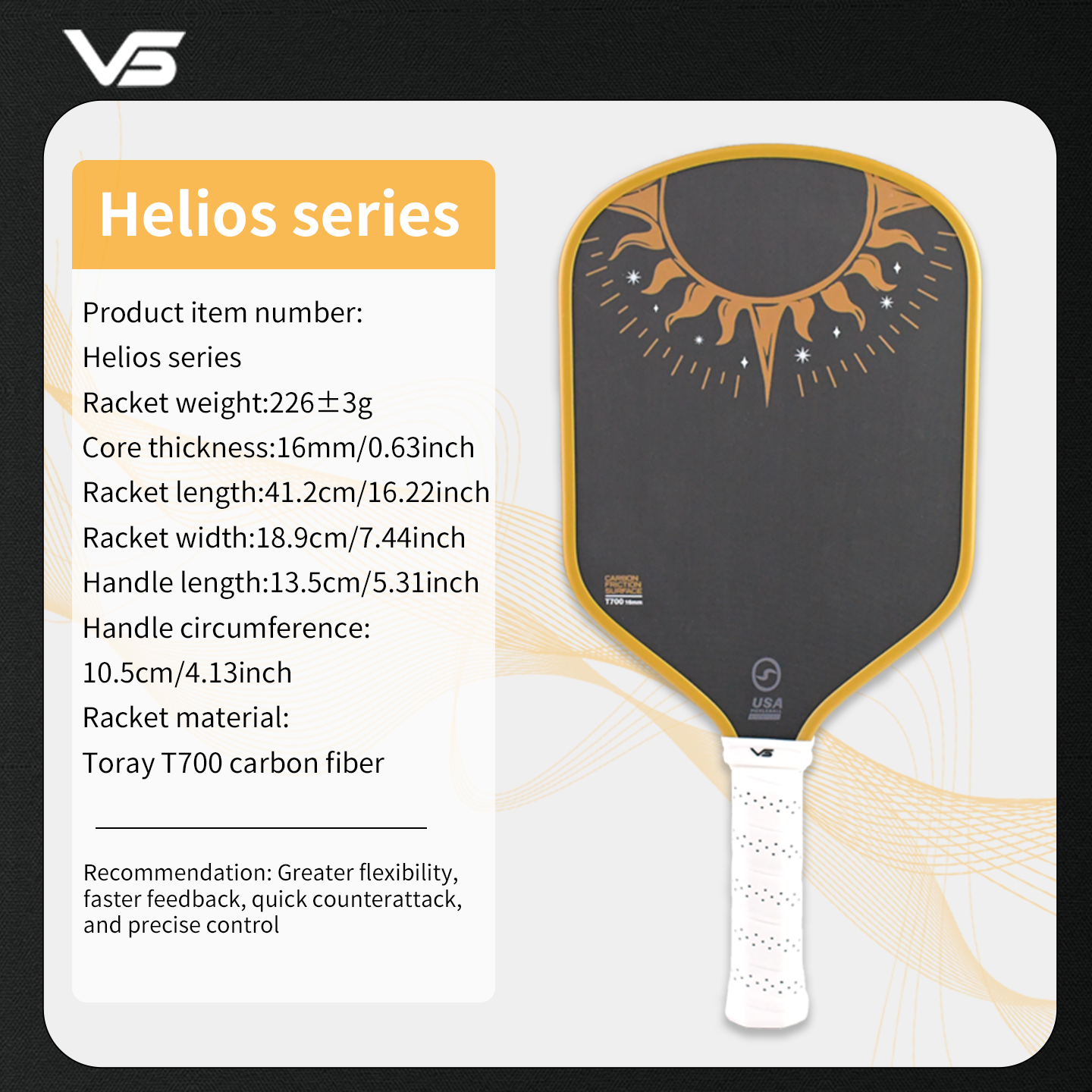 VISPINVO VS-Sun god Pickleball Paddles