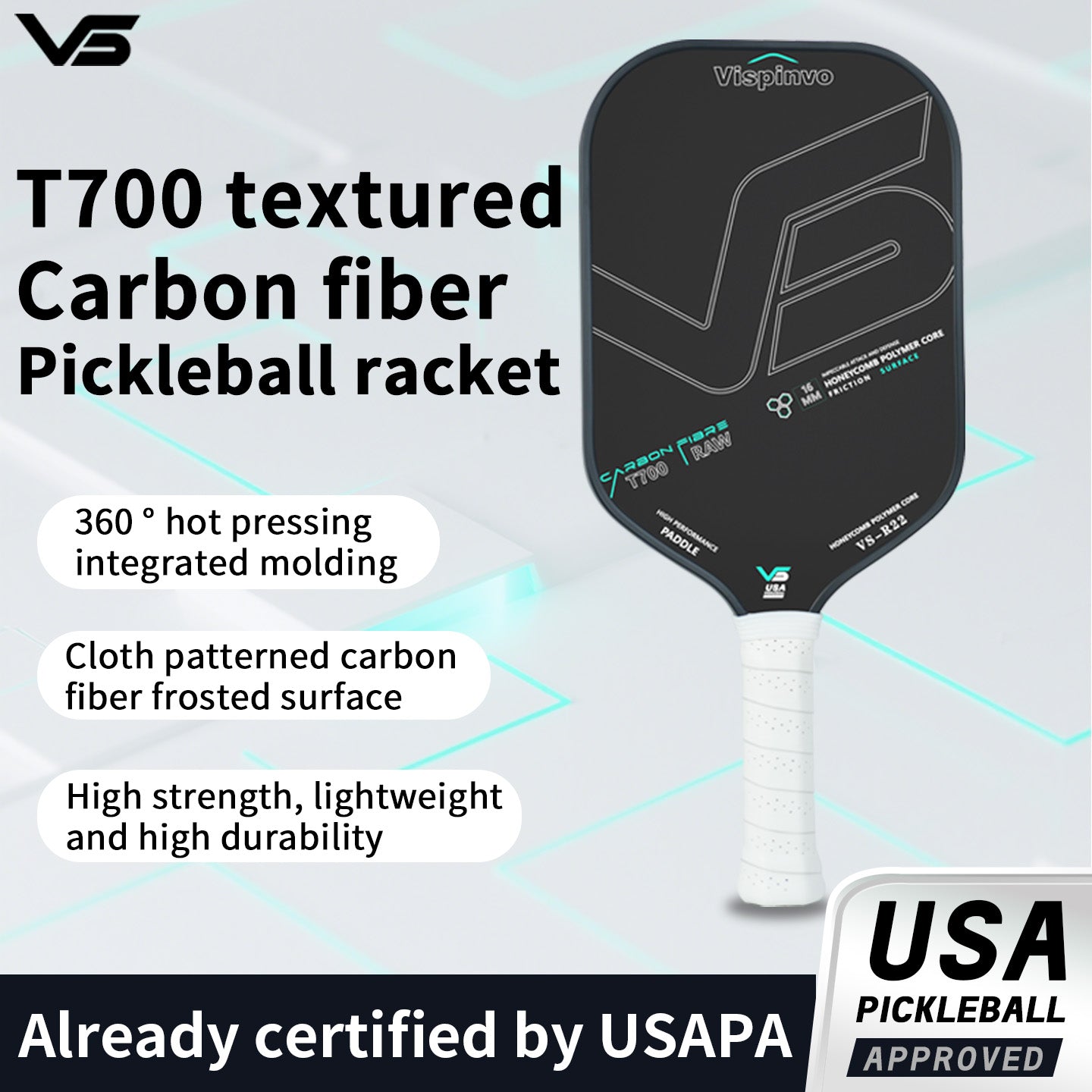 USAPA Approved VISPINVO R22 Pickleball Paddles