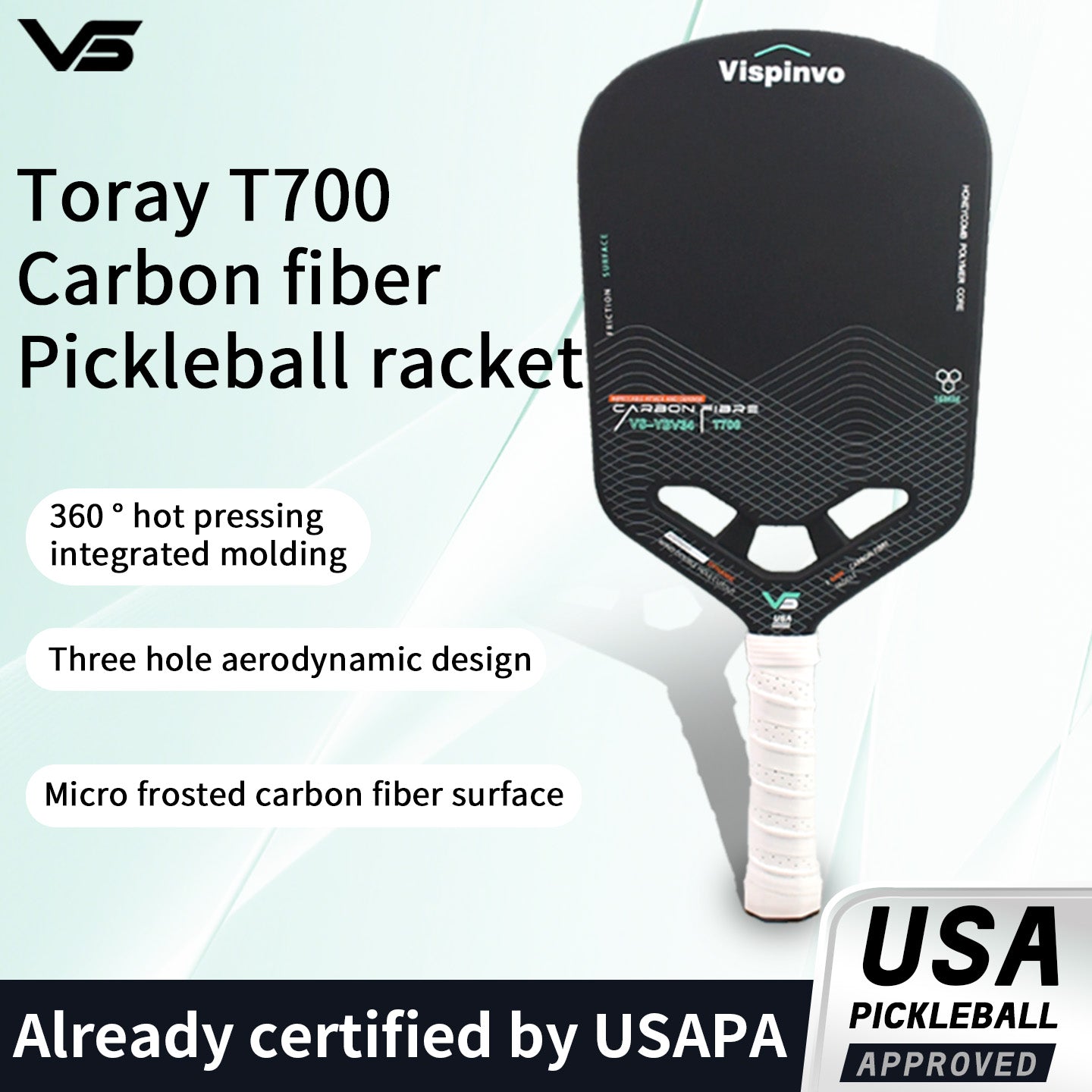 USAPA Approved VISPINVO YBV34 Pickleball Paddles
