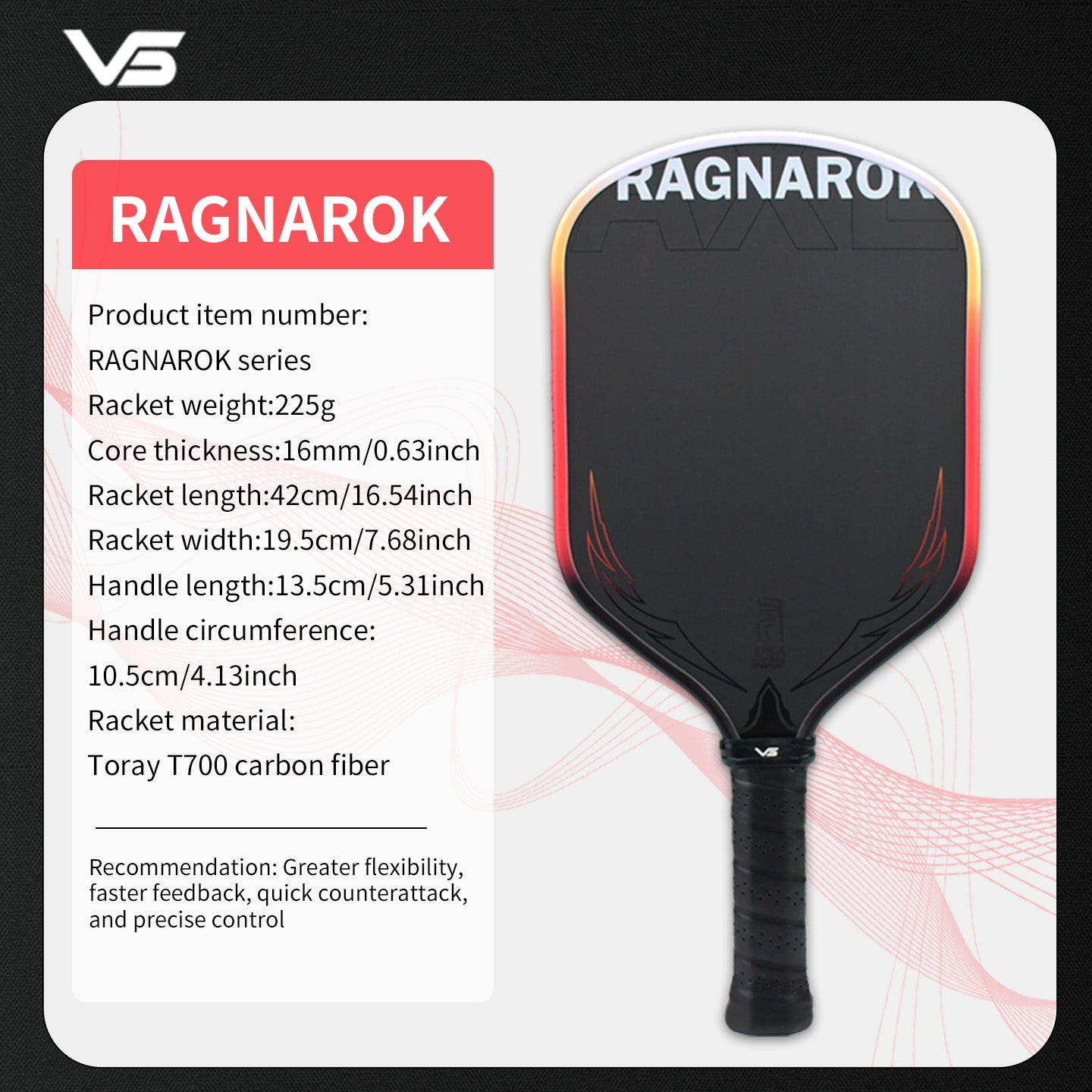 VISPINVO VS- RAGNAROK 16mm Pickleball Paddles