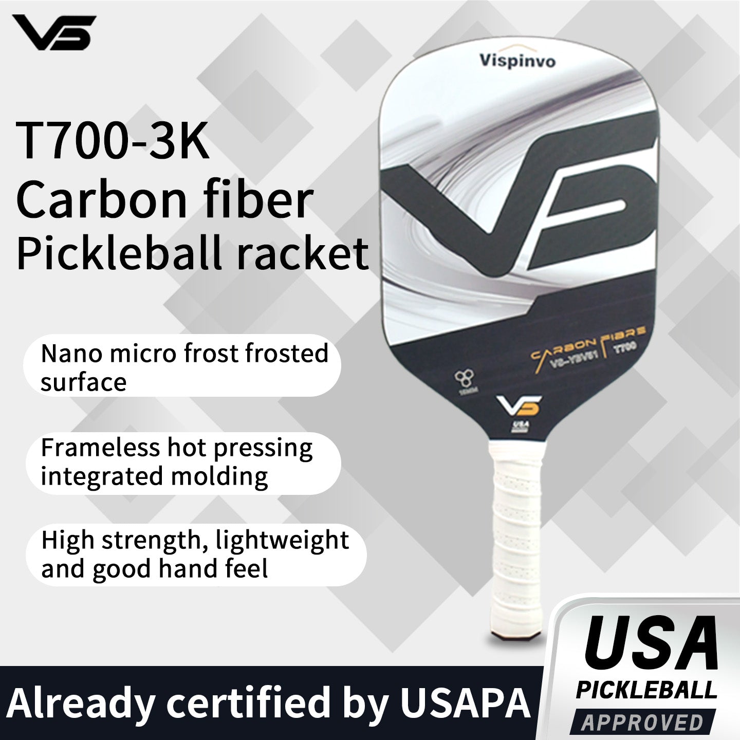 USAPA Approved VISPINVO YBV51 Pickleball Paddles