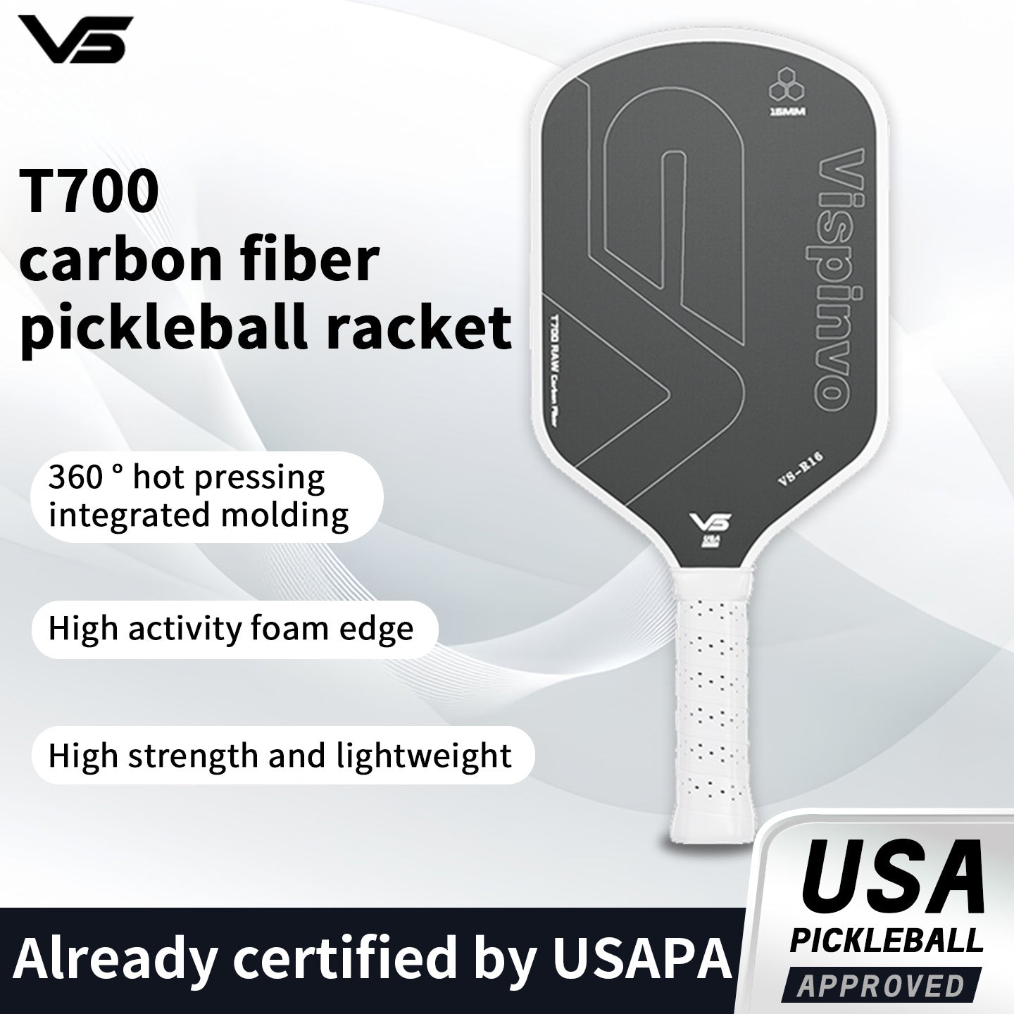 USAPA Approved VISPINVO R16 Pickleball Paddles