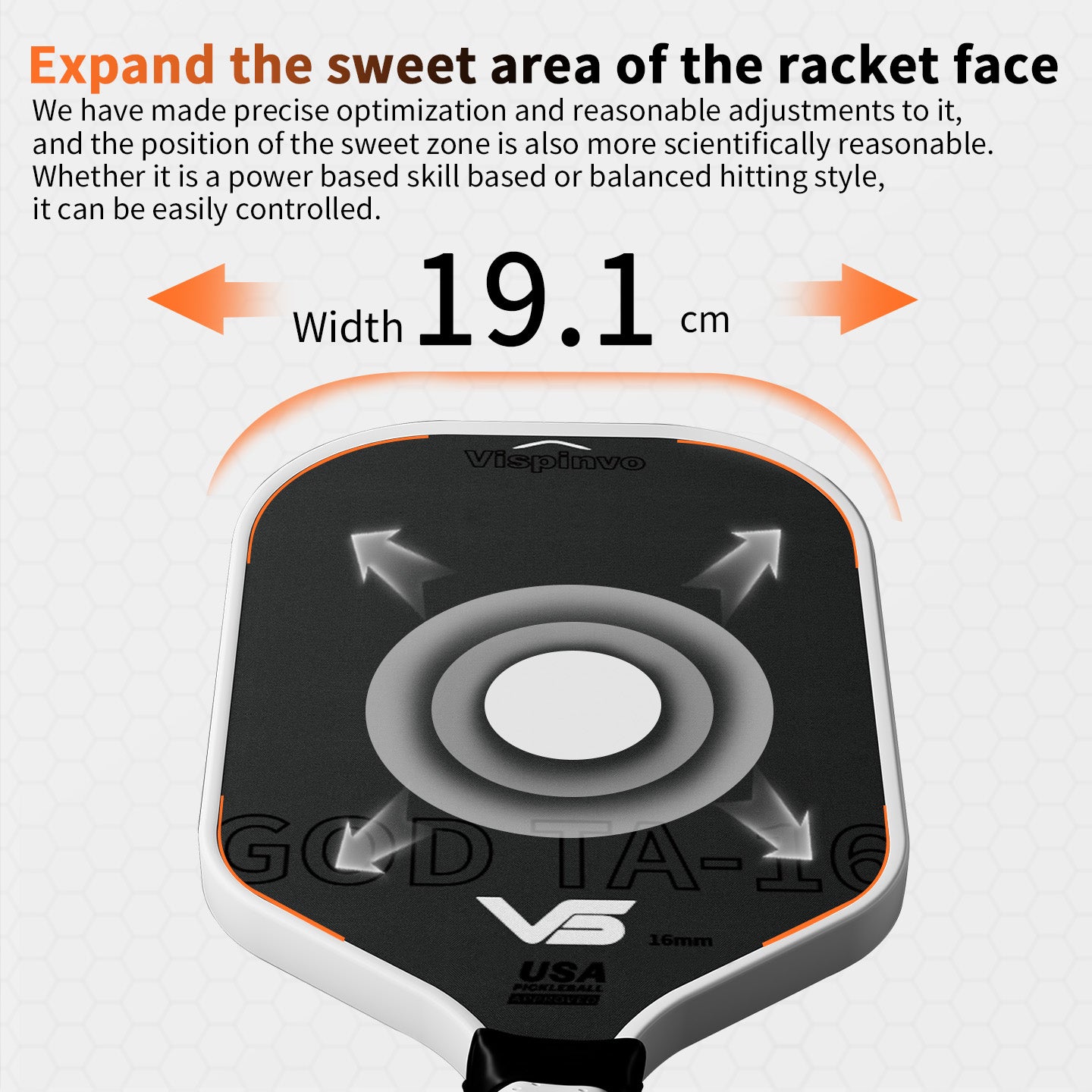 USAPA Approved VISPINVO GOD TA-16  Pickleball Paddles