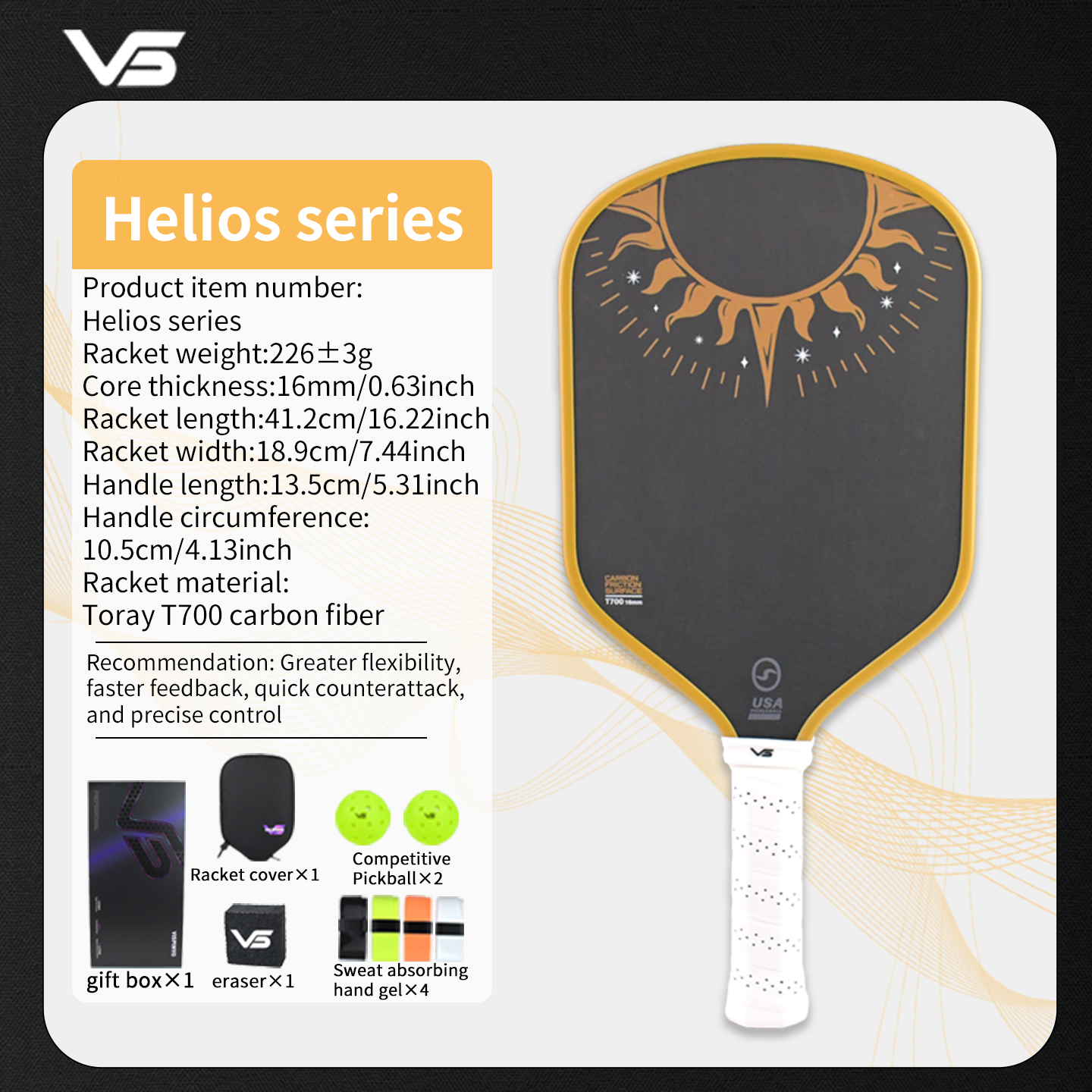 VISPINVO VS-Sun god Pickleball Paddles
