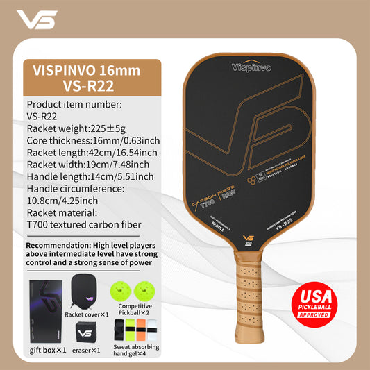 USAPA Approved VISPINVO R22 Pickleball Paddles