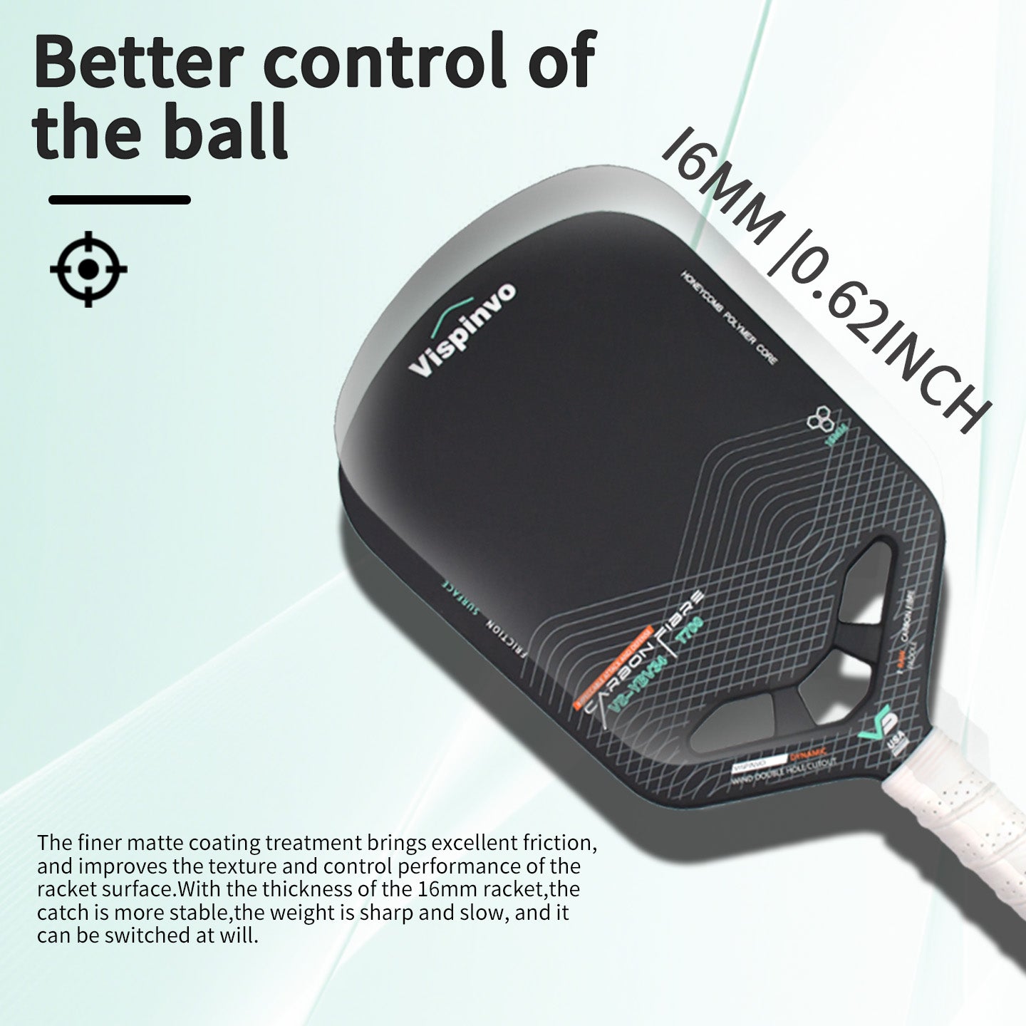 USAPA Approved VISPINVO YBV34 Pickleball Paddles