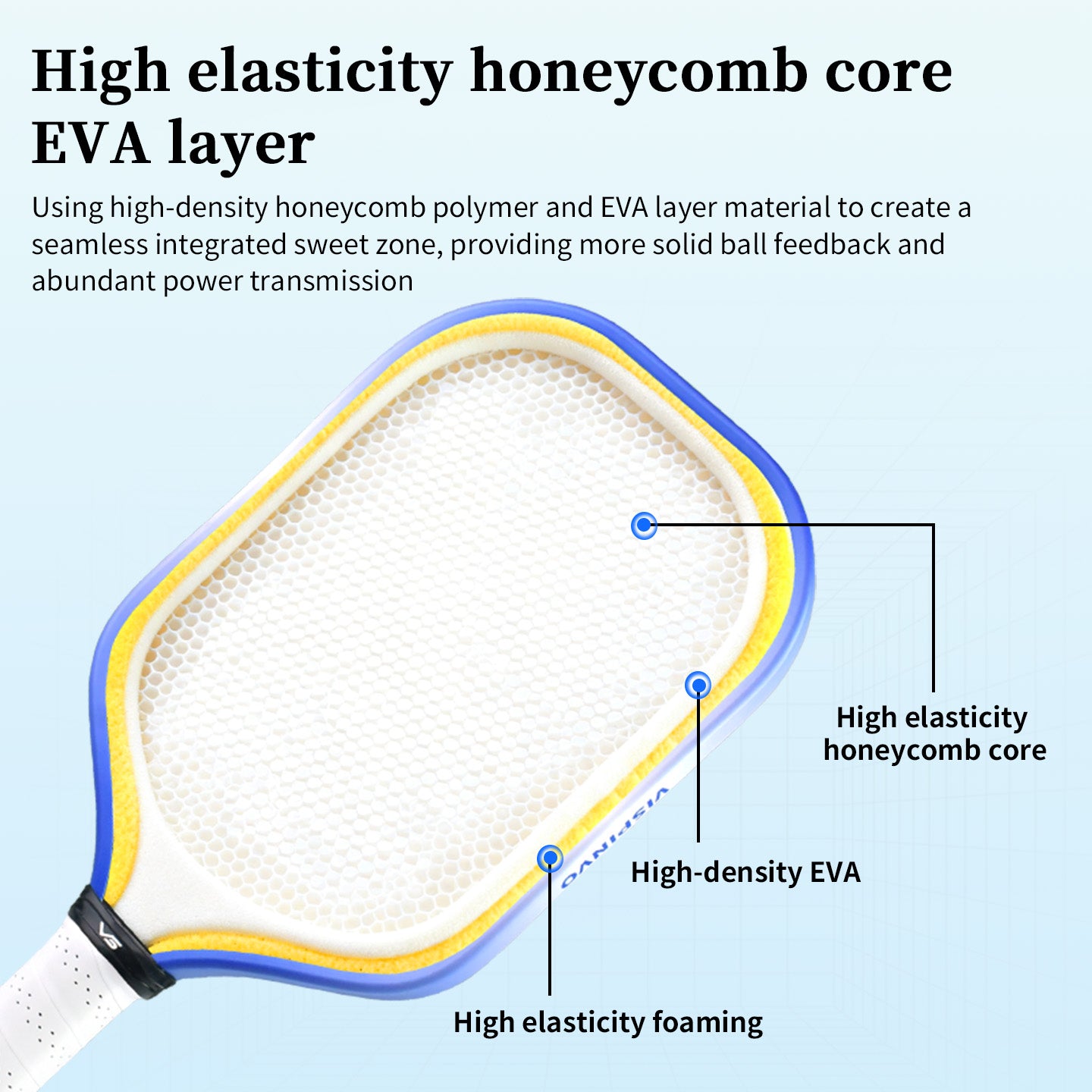 VISPINVO VS-Blue Titanium Wire 16mm Pickleball Paddles