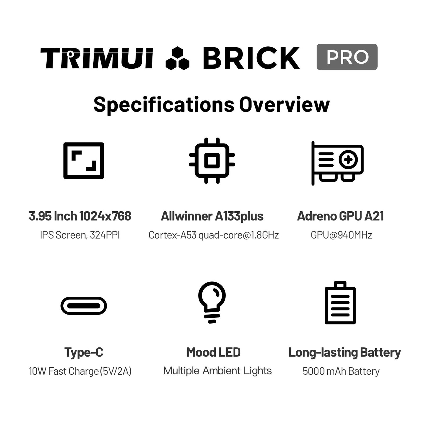 Trimui Brick Pro Retro Handheld Game Console