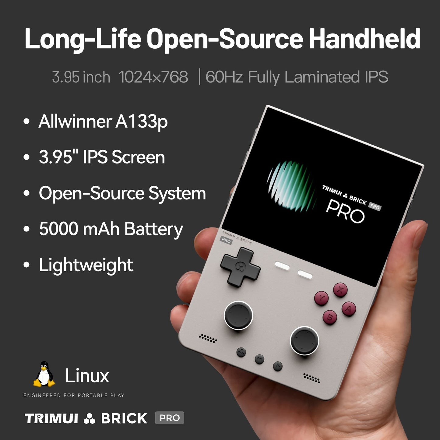 Trimui Brick Pro Retro Handheld Game Console