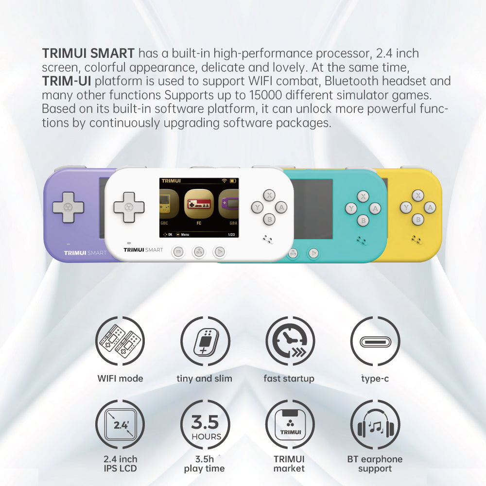 POWKIDDY Trimui Official Smart Handheld Players 2.4Inch IPS LCD Wifi Retro Video Game Console Open Source Portable Mini Console
