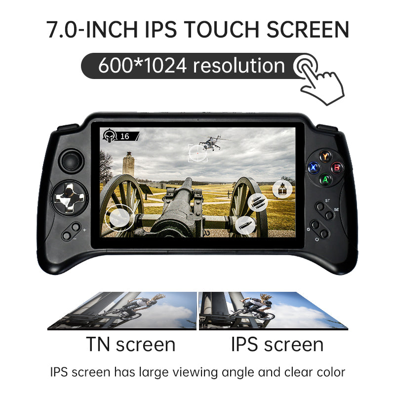 POWKIDDY New X17 Android 7.0 Handheld Game Console 7-inch IPS Touch Screen MTK 8163 Quad Core 2G RAM 32G ROM Retro Game Players