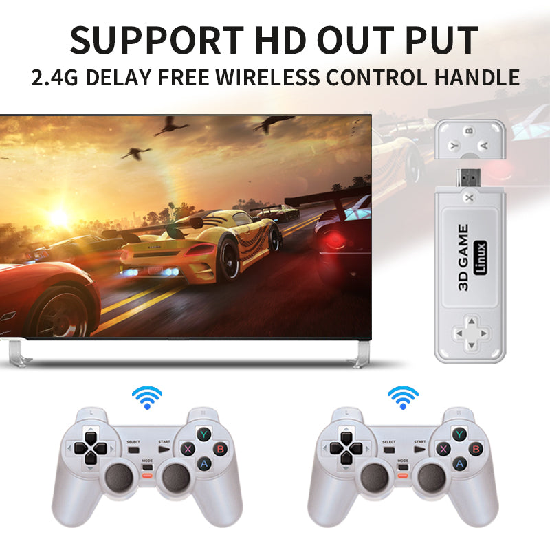 Powkiddy Y6 2.4G Wireless Game Tv Stick Retro PS1 Family Portable Video Game Console 4K HD Support Multiplayer